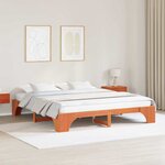 vidaXL Cadre de lit Marron cire 200 x 200 cm Bois massif en pin