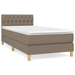vidaXL Sommier à lattes de lit avec matelas Taupe 90x190 cm Tissu