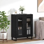 vidaXL Buffet Chêne noir 69 5 x 34 x 90 cm Bois d'ingénierie