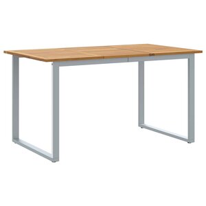 vidaXL Table de Jardin Gris 140 x 80 x 75 cm Bois d'Acacia Massif