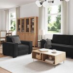 vidaXL Ensemble de canapés 3 Pièces avec coussins Noir Velours