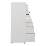 Caisson de bureau armoire meuble de rangement à roulettes avec 8 tiroirs 109 x 28 x 41 cm blanc 03_0009111
