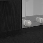 Table de maquillage vidaXL avec éclairage LED Chêne noir 96x40x142 cm