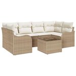 vidaXL Ensemble de canapé de jardin 7 Pièces Beige 55 x 55 x 37 cm