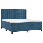 vidaXL Sommier à lattes de lit et matelas Bleu foncé 180x200cm Velours
