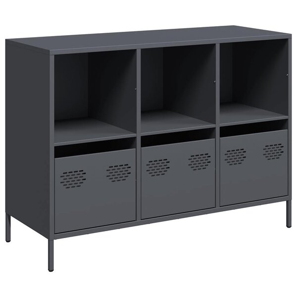 vidaXL Buffet anthracite 101 5x39x73 5 cm acier laminé à froid