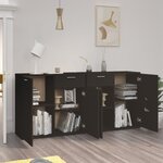 vidaXL Buffet Noir 160x36x75 cm Bois d'ingénierie