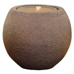 HEISSNER Fontaine de terrasse sphère avec LED 50x50x43 cm Rouillé