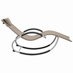 vidaXL Chaise longue avec oreiller Taupe Textilène