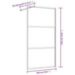 vidaXL Paroi de douche avec verre ESG transparent doré 100x195 cm