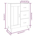 vidaXL Buffet Gris béton 69 5x34x90 cm Bois d'ingénierie