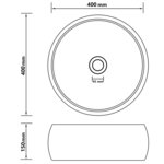 vidaXL Lavabo rond de luxe Gris clair mat 40x15 cm Céramique