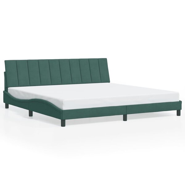 vidaXL Cadre de lit sans matelas vert foncé 200x200 cm velours