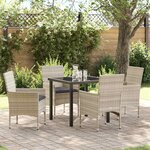 vidaXL Ensemble de salle à manger pour jardin 5 Pièces Gris clair