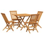 vidaXL Ensemble à manger de jardin 5 Pièces Bois de teck massif