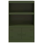 vidaXL Buffet vert olive 67x39x107 cm acier