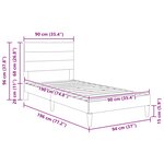 vidaXL Cadre de lit avec tête de lit Vert foncé 90 x 190 cm Tissu