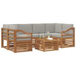 vidaXL Ensemble de canapés d'extérieur 7 Pièces Gris Naturel et Clair