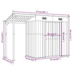 vidaXL Abri de jardin avec toit prolongé vert 277x110 5x181 cm acier