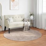vidaXL Tapis de surface Rond HUARTE Beige Ø 160 CM Polyester