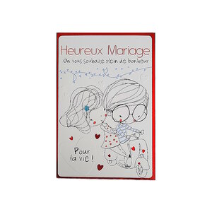 Carte de voeux - mariage - pour la vie - rouge