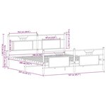 vidaXL Cadre de lit en métal sans matelas chêne fumé 160x200 cm