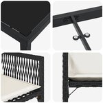 vidaXL Ensemble de salle à manger pour jardin 5 Pièces Noir polyrotin