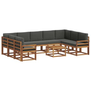 vidaXL Ensemble de canapés d'extérieur 10 Pièces Naturel et Anthracite