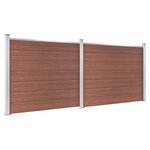 vidaXL Ensemble de panneau de clôture WPC 353x146 cm Marron