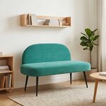 vidaXL Banc rembourré avec dossier Turquoise 110 x 60 x 76 cm Velours