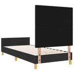 vidaXL Cadre de lit avec tête de lit Noir 80 x 200 cm tissu