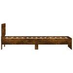vidaXL Cadre de lit tête de lit et lumières LED chêne fumé 90x190 cm