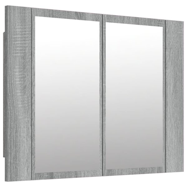 vidaXL Armoire à miroir LED Sonoma gris 60x12x45 cm Bois d'ingénierie