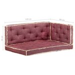 vidaXL Ensemble de coussins de canapé palette 3 Pièces Rouge bordeaux