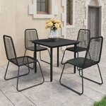 vidaXL Ensemble à manger de jardin 5 Pièces PVC résine tressée noir