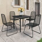 vidaXL Ensemble à dîner de jardin 5 Pièces Rotin PVC Noir