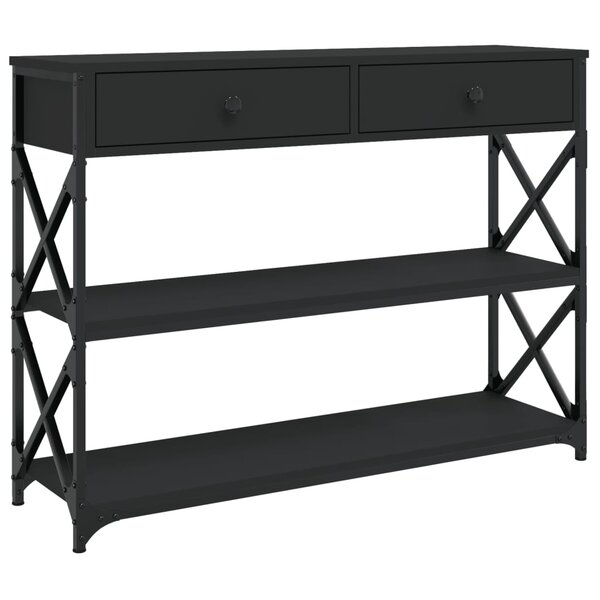 vidaXL Table console noir 100x28x75 cm bois d'ingénierie