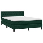 vidaXL Sommier à lattes de lit et matelas vert foncé 160x220cm velours