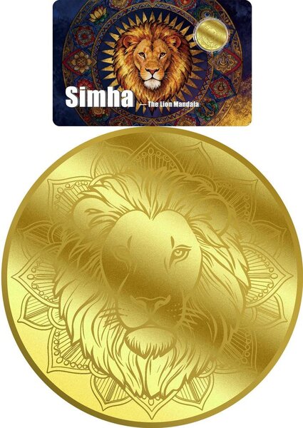 Monnaie LION SIMHA Mandala 1/200 Oz Or 30$ Liberia 2026 (PRÉCOMMANDE)