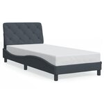 vidaXL Cadre de lit avec lumière LED gris foncé 90x190 cm velours