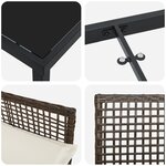 vidaXL Ensemble de salle à manger de jardin 5 pièces avec coussins marron en poly rattan