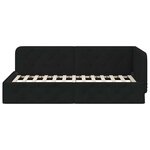 vidaXL Cadre de lit d'angle avec tête de lit Noir 100 x 200 cm tissu