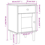 vidaXL Table de chevet SENJA aspect de rotin blanc bois de pin massif