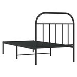 vidaXL Cadre de lit métal sans matelas avec tête de lit noir 90x200 cm
