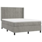 vidaXL Sommier à lattes de lit matelas et LED Gris clair 140x200 cm