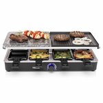 Tristar grill à raclette à pierre pour 8 personnes 1400w 23x23 cm noir