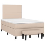 vidaXL Sommier à lattes de lit matelas cappuccino 120x190cm similicuir