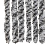 vidaXL Rideau anti-mouches gris et noir et blanc 100x230 cm chenille