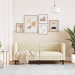 vidaXL Canapé Chesterfield 2 places crème similicuir
