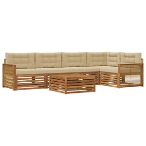 vidaXL Ensemble de canapés d'extérieur 6 Pièces Naturel et Beige